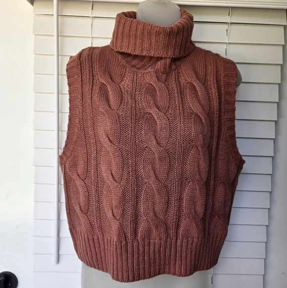 Pink Rose Womens Sweater Sz M Medium Knit Stretch Comfort Sleeveless Warm NWT - Picture 4 of 8